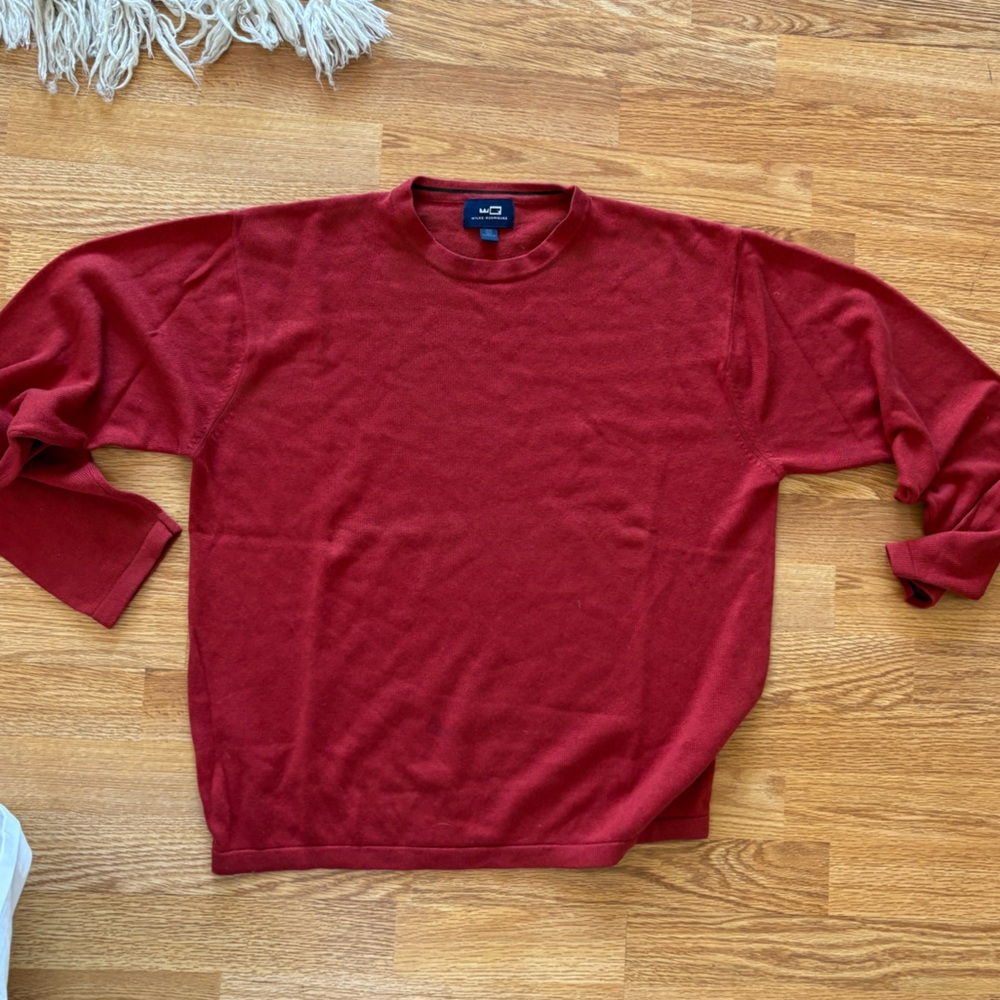 Vintage Cashmere & Silk Thin Red Sweater Shirt - Picture 4 of 7